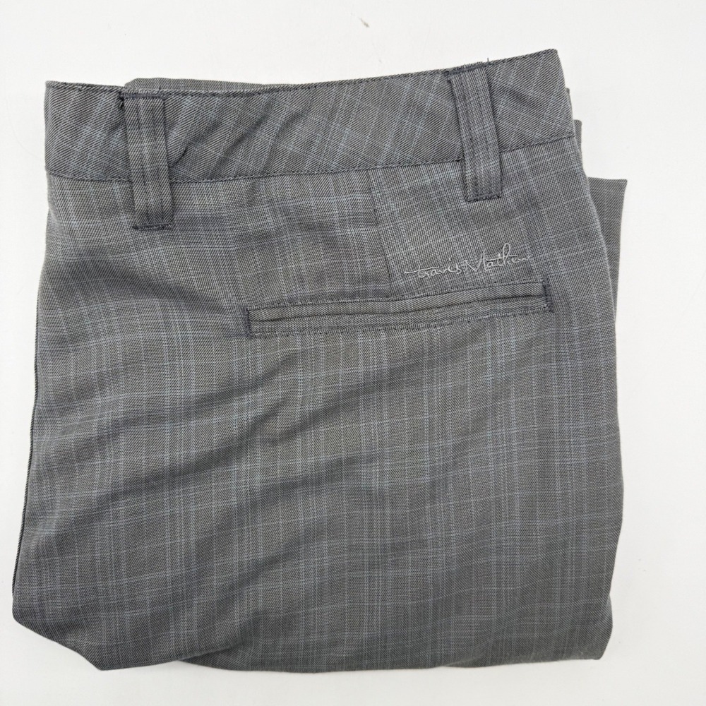 Travis Mathew Golf Pants Mens 36 Grey Plaid Lightweight Trousers